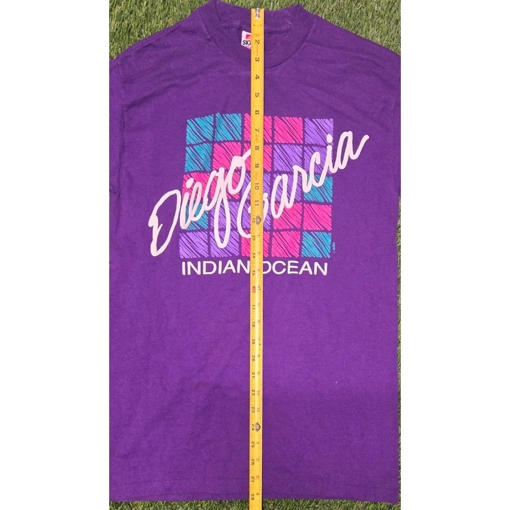 Vintage 80s Diego Garcia Indian Ocean T Shirt Signal Mega-Tee Military M Rare - Picture 4 of 7